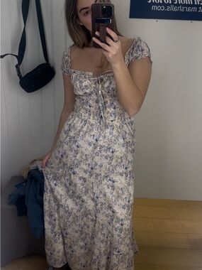 Floral Smocked Maxi Dress - Blue Floral